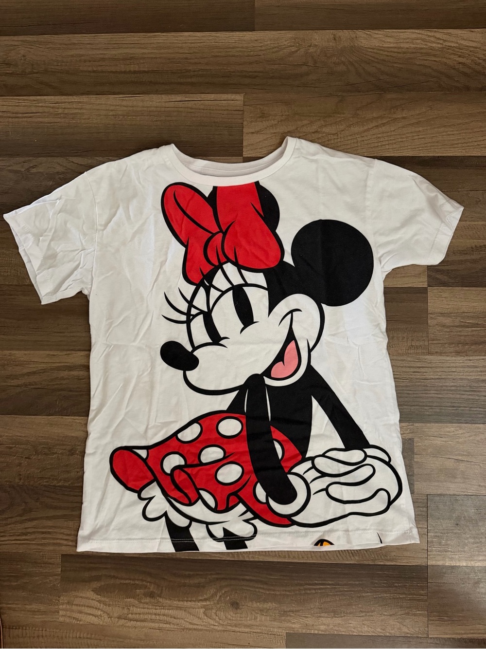 Disney White Tee with Minnie Mouse Red Bow & Skirt